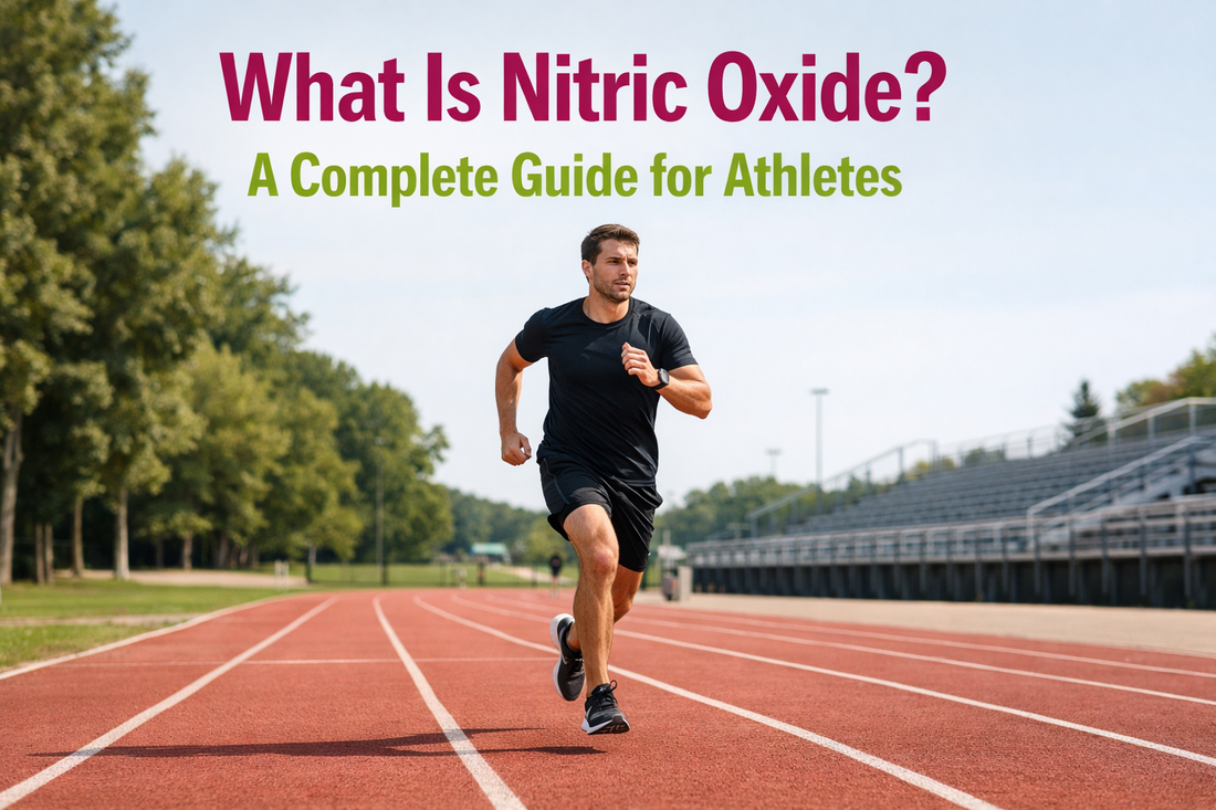 Single athlete training outdoors, illustrating nitric oxide benefits for blood flow, endurance, and performance