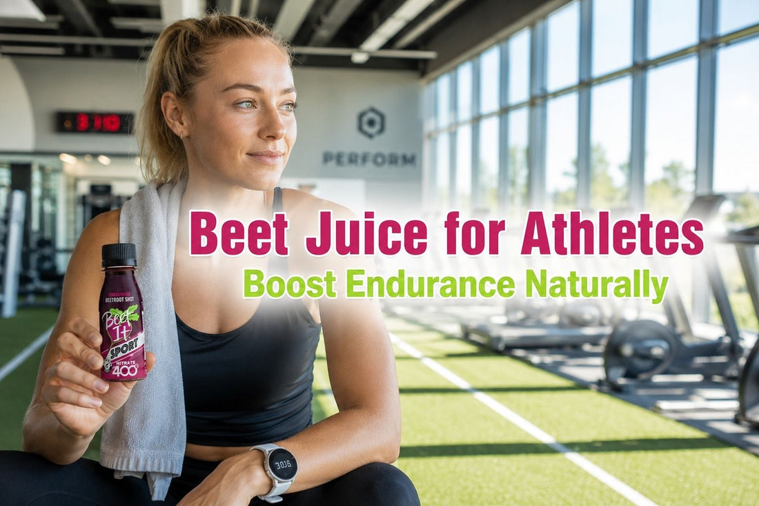 Beet Juice for Athletes with Beet It Sport Nitrate 400 Shot supporting endurance and exercise performance.