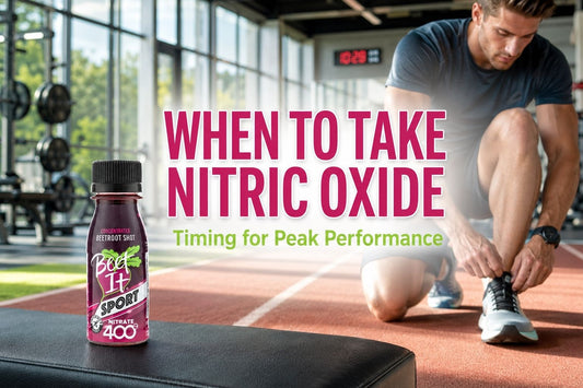 When to take nitric oxide before exercise with Beet It Sport Nitrate 400 Shot for peak performance and endurance.