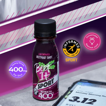 Beet It Sport beetroot shot with 400mg nitrate and Informed Sport certification